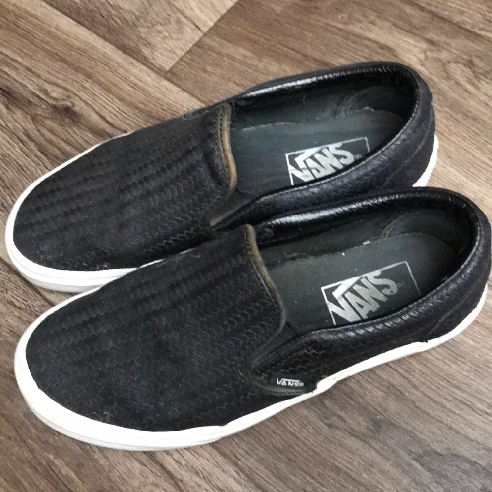Vans Classic Slip On Woven Black Leather